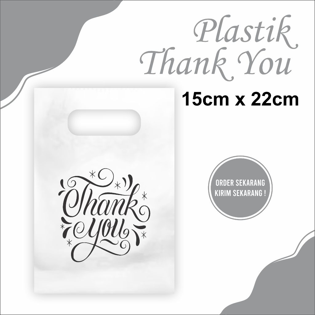 Plastik Thank You, Kantong Thank You, Plastik Skincare, Plastik Pomade -  Size 15 x 22cm