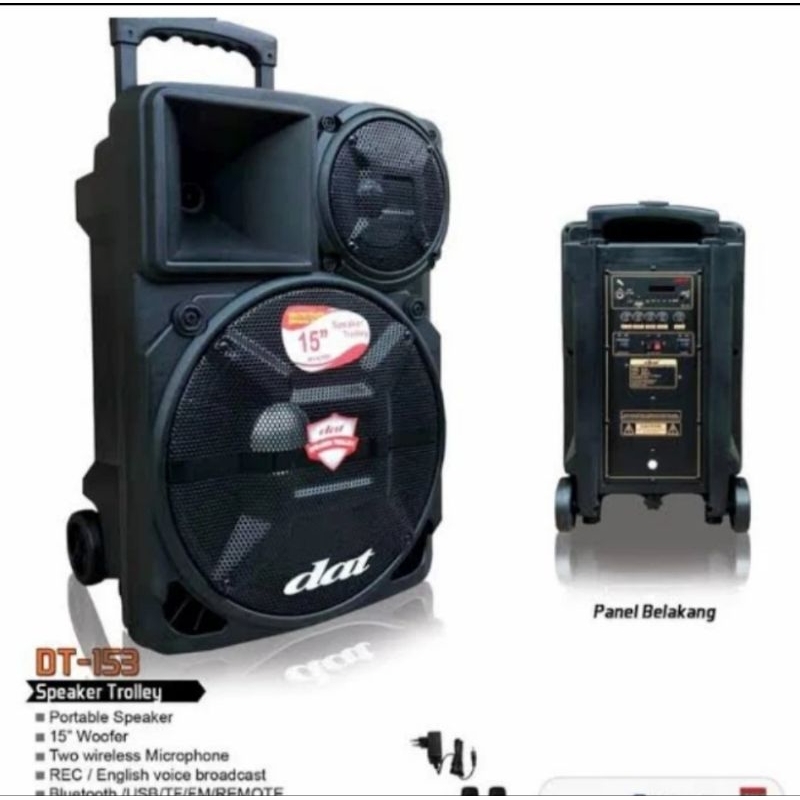 Speaker Portable Wireless Dat DT 153 Original Bluetooth 15 inch