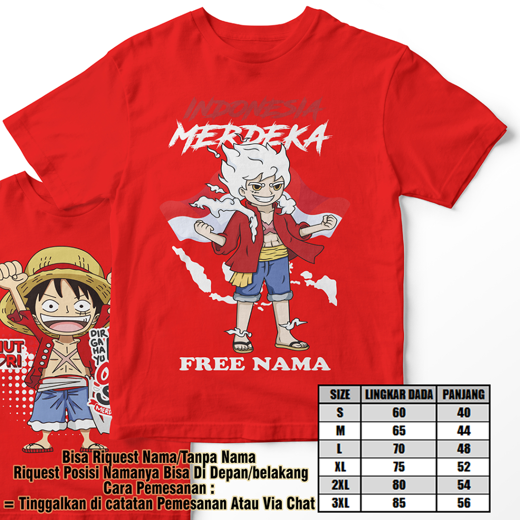 Kaos 17 Agustus Anak Unisex/Baju Kemerdekaan Anak/free nama