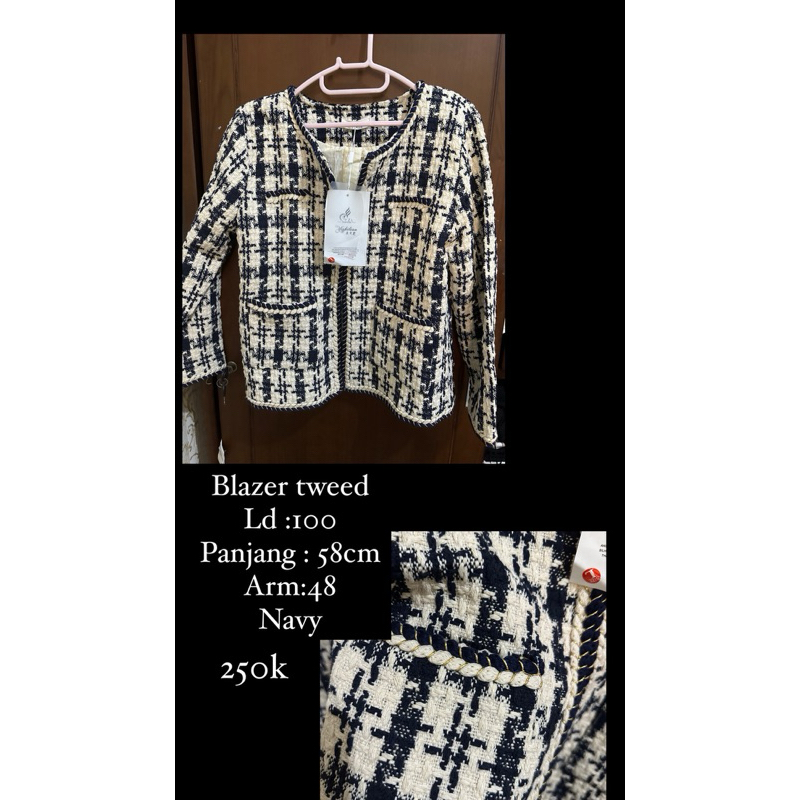 Blazer tweed navy new