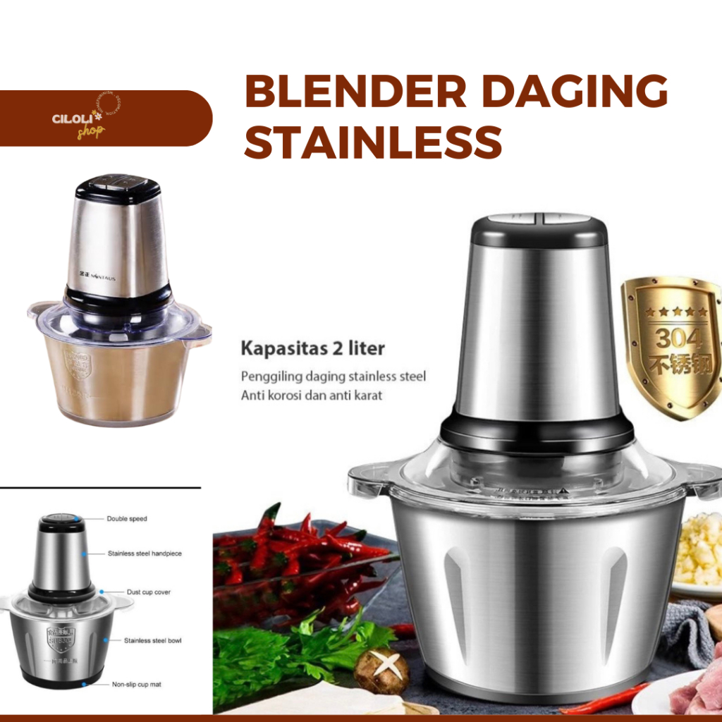 Penggiling / Blender Serbaguna Stainless Penggiling Daging dan Bumbu