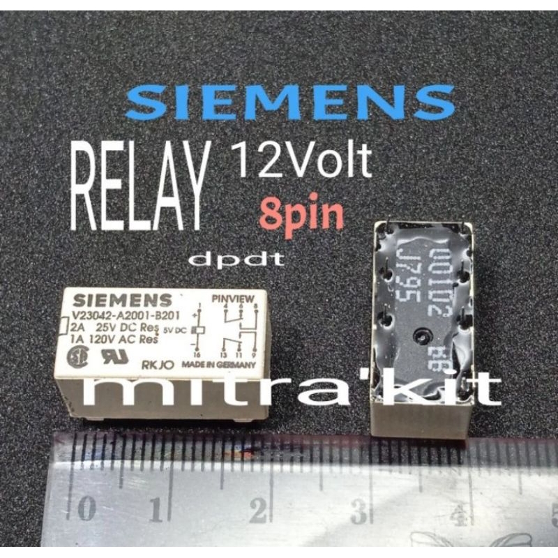 Relay 12V Siemens 8pin dpdt relay 12VDC ori jerman