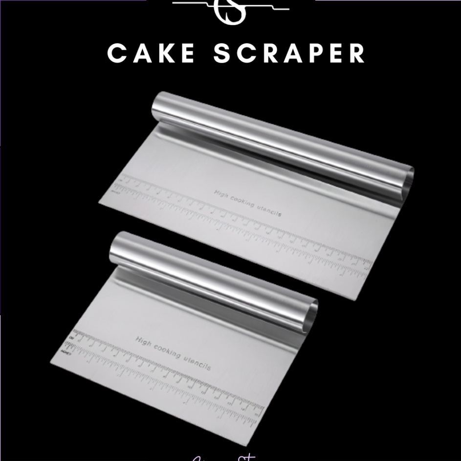 YUK BELI SCRAPER STAINLESS FONDANT SCRAP KUE PIZZA CHEF CUTTER PISAU BAKERY CAKE SPATULA SCRAPER KUE