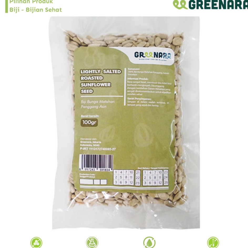 

PERFECT Greenara Lightly ed Roasted Sunflower Seed 1gr Kuaci Kupas
