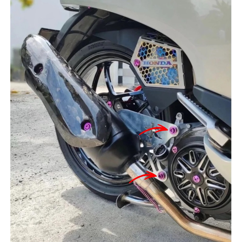 BAUT KNALPOT TITANIUM GR5 BEAT KARBU SCOOPY BEAT FI 1 PCS
