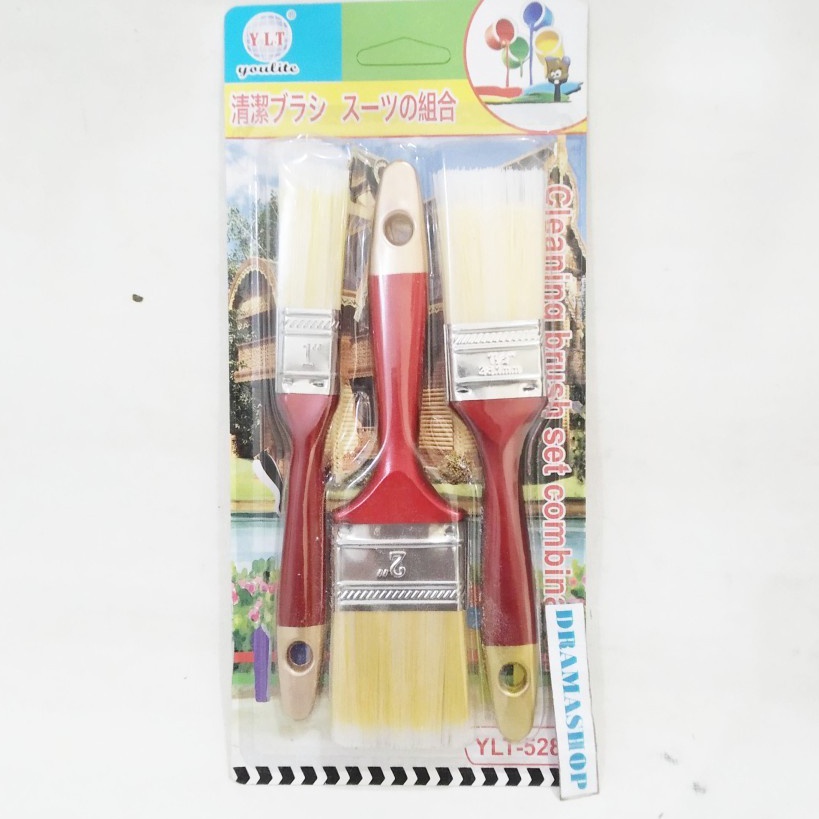 

PROMO TERUPDATE Kuas Cat Paint Brush bulu gagang plastik serba a set 3pcs