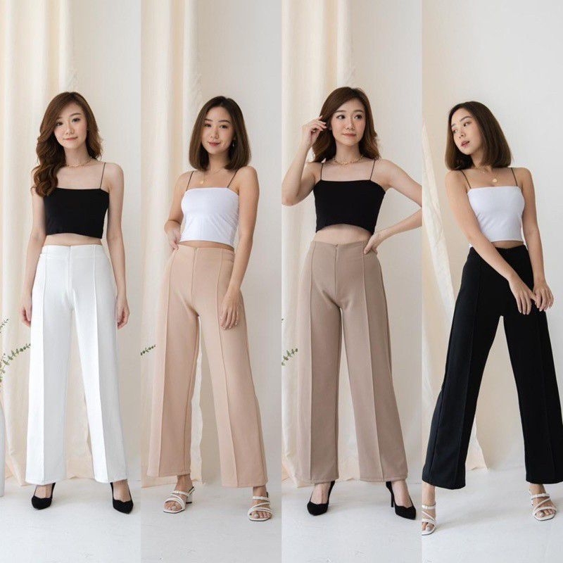 Celana Kulot Scuba Premium Wanita Kekinian ala korea - Celana Highwaist Wanita Terbaru-