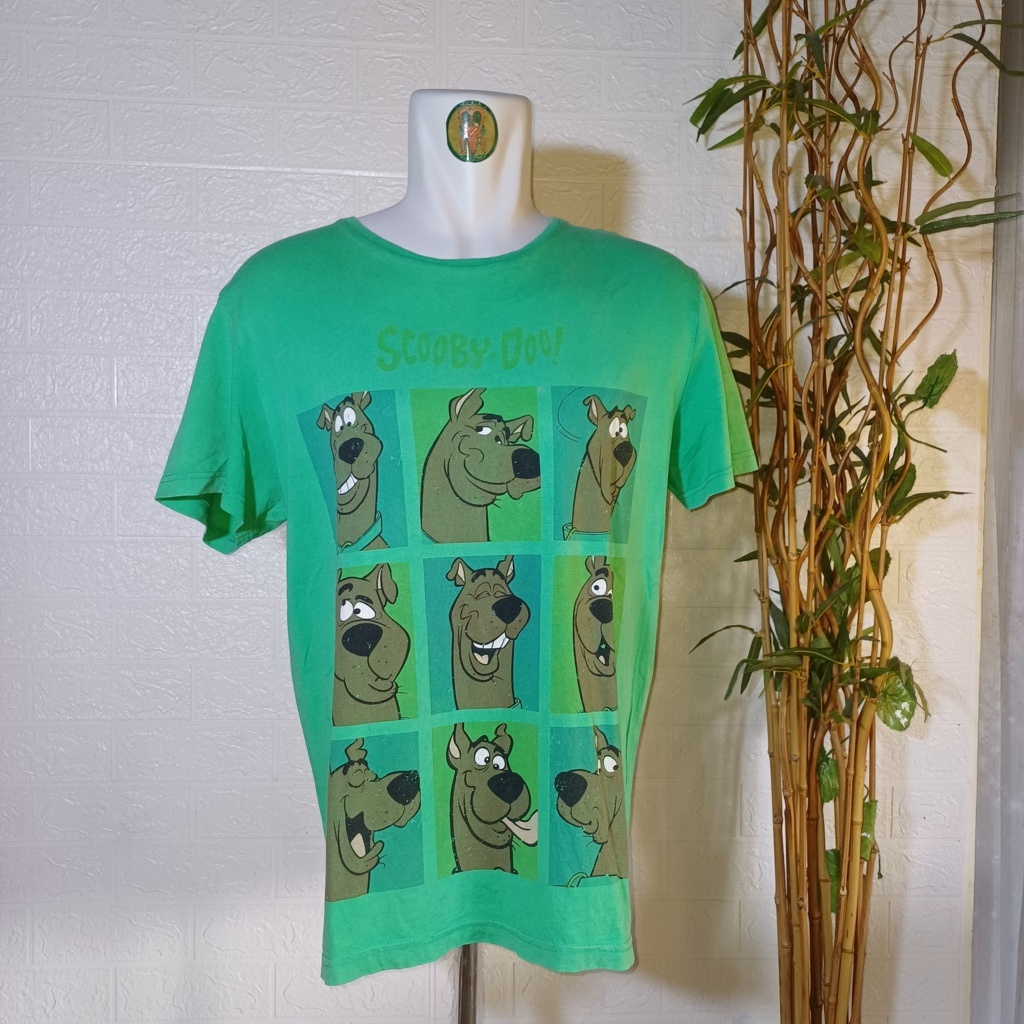 KAOS VINTAGE SCOOBY DOO OFFICIAL TAG, SIZE XL (SECOND BRANDED) HIJAU, TS0407