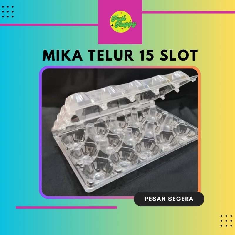 PH Mika Tray Bening Tempat Telur Ayam Plastik Isi 15 Slot Tanpa Pengunci / Mika Telur Pengunci Tebal
