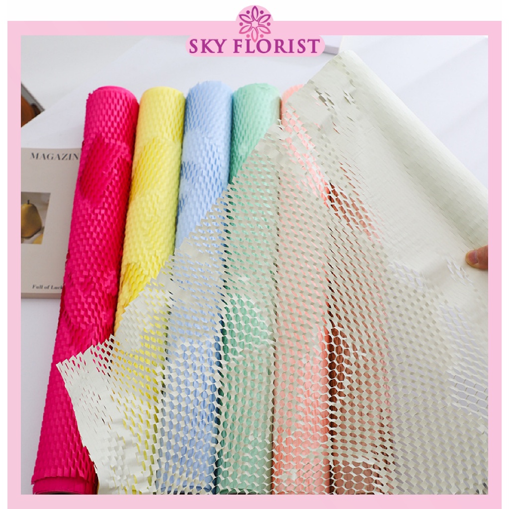 Mesh Paper 10 Meter Wrapping Paper Kertas Anyam Honeycomb Bubblewrap Honey Comb Wrap KB6296
