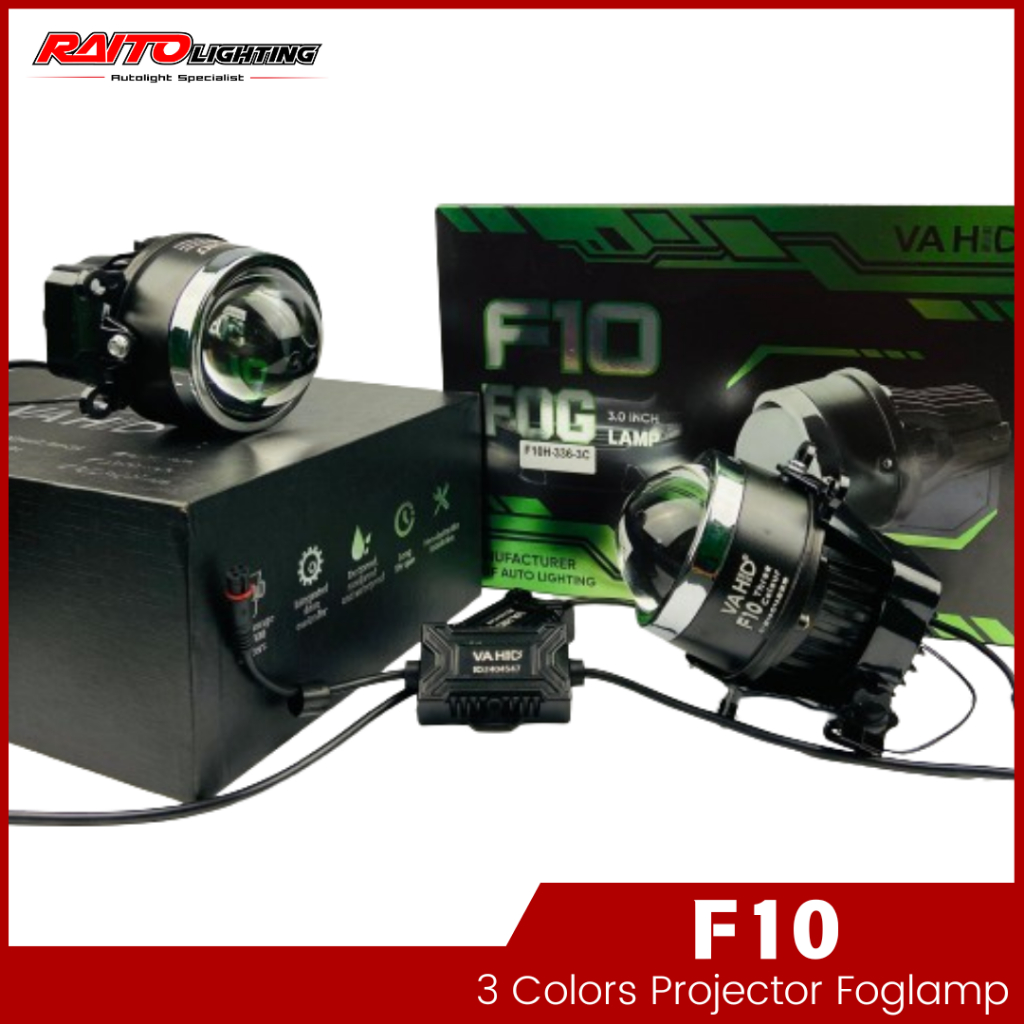 F10 Vahid - 3.0" LED Projector Foglamp 3 Colors | Lampu Kabut 3 Warna