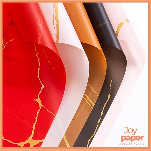 

20 LEMBAR Kertas Buket Gold Marble Marmer Cellophane Flower Wrapping Paper Florist KB20