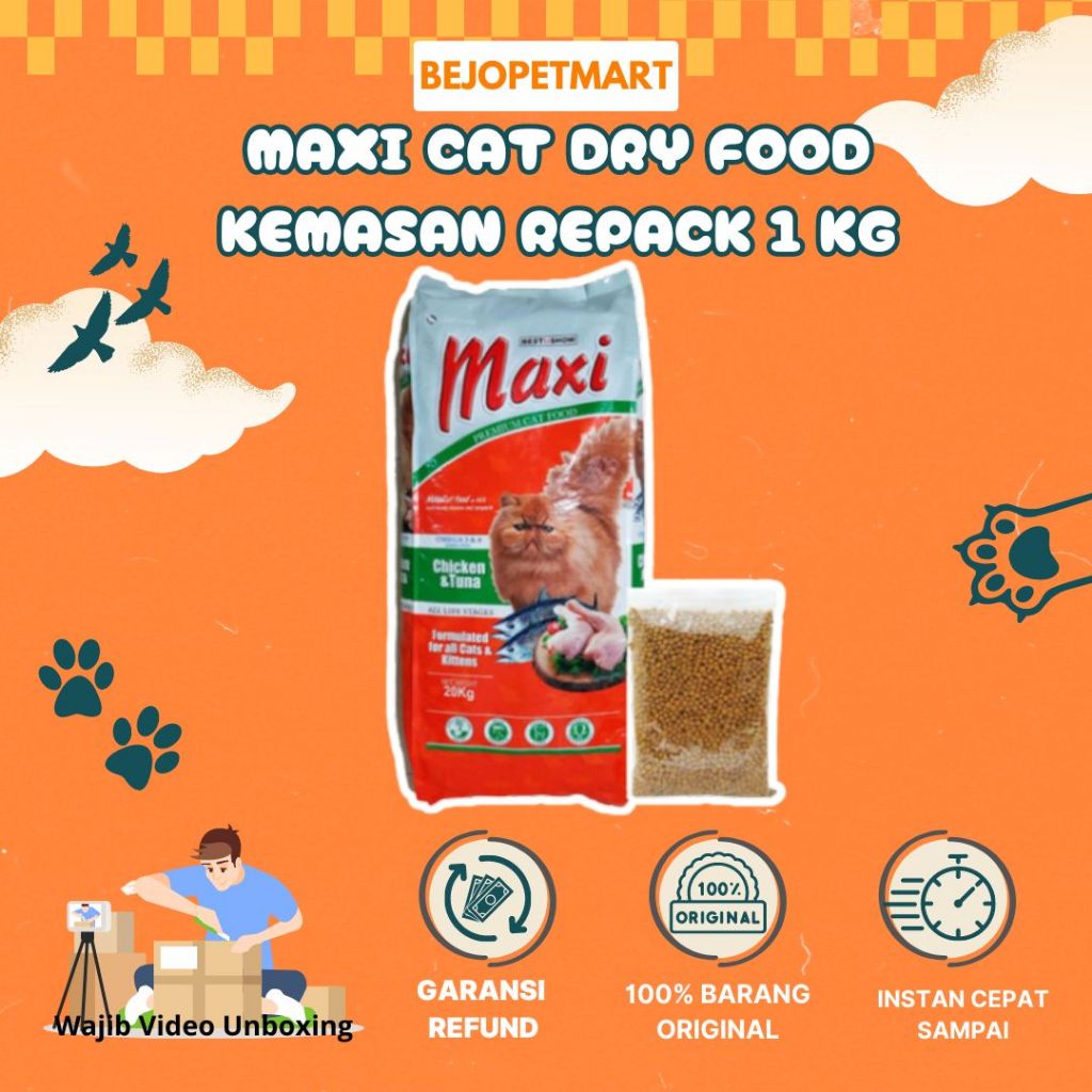 Maxi Cat Food Makanan Kucing Maxi Kitten & Adult 1kg dan 800 gr