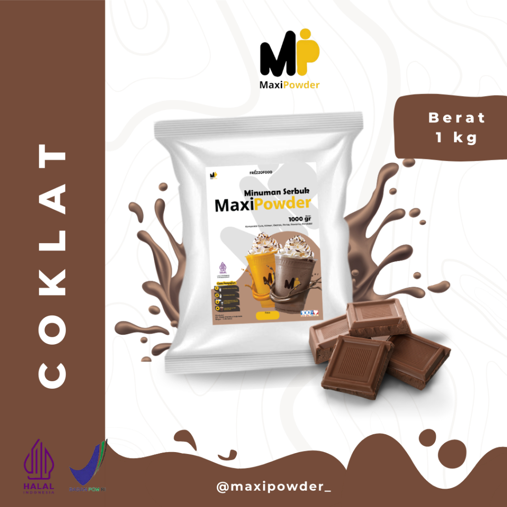 

Bubuk Minuman Rasa Coklat 1kg / Minuman Kekinian Coklat Original Termurah / MaxiPowder