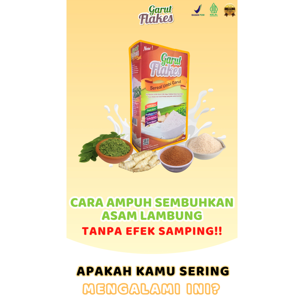 

Promo Spesial Terbatas Garutfalkes Sereal Umbi Garut Solusi Sehat Untuk Menyembuhkan Asam Lambung