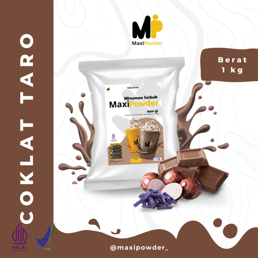 

Bubuk Minuman Rasa Coklat Taro 1kg / Minuman Kekinian Coklat Taro Termurah / MaxiPowder