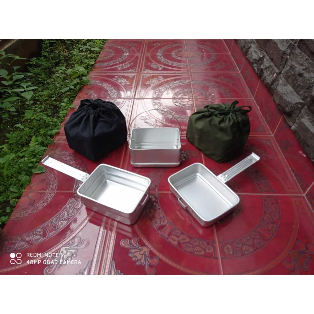 NESTING KOTAK TNI -  ALAT MASAK CAMPING - COOKING SET KOTAK - NESTING TNI