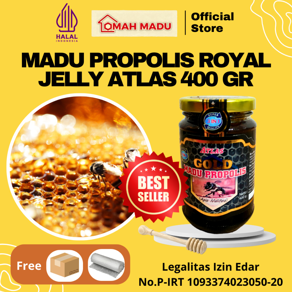 

madu murni madu atlas madu asli madu propolis 400 Gr madu royal jelly daya tahan tubuh