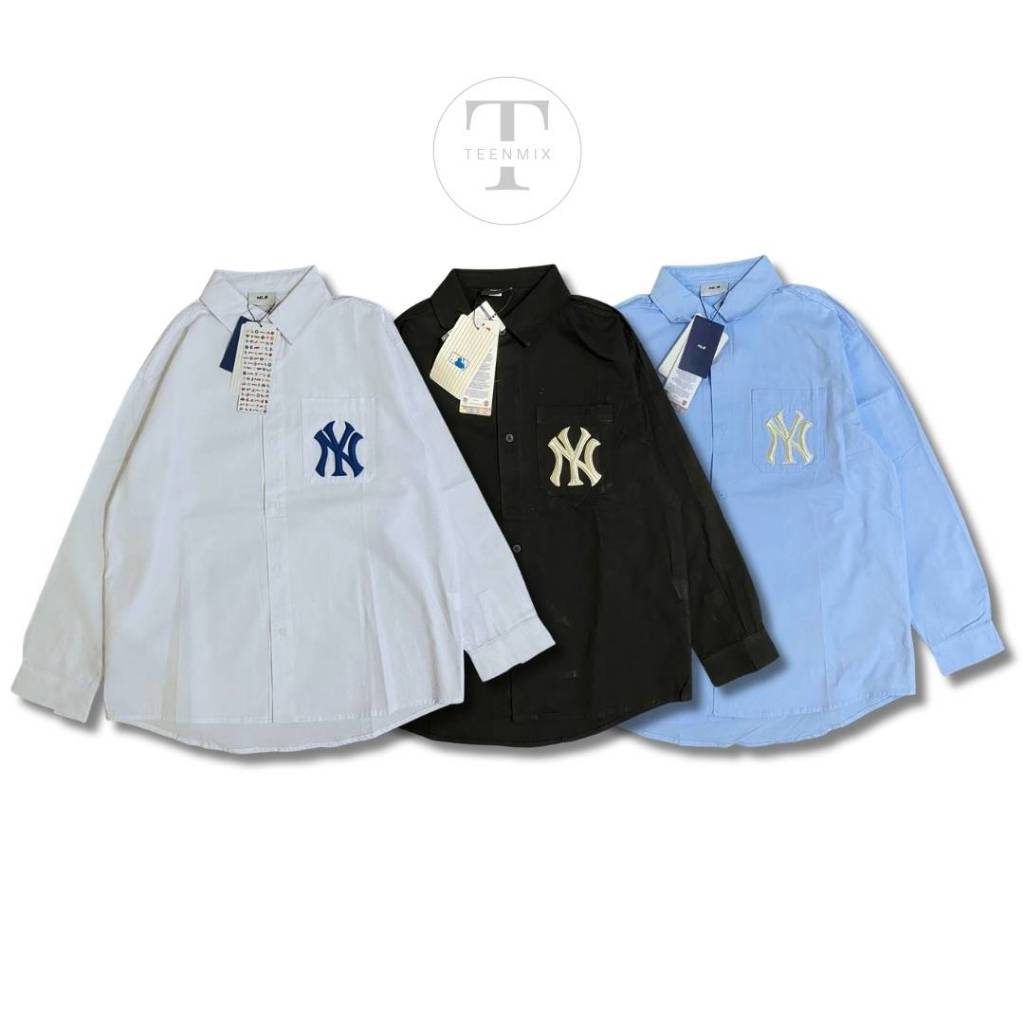 Baju Kemeja MLB Classic Monogram Big Lux New York Yankees Woven Shirts Baju Kemeja Pria & Wanita Uni