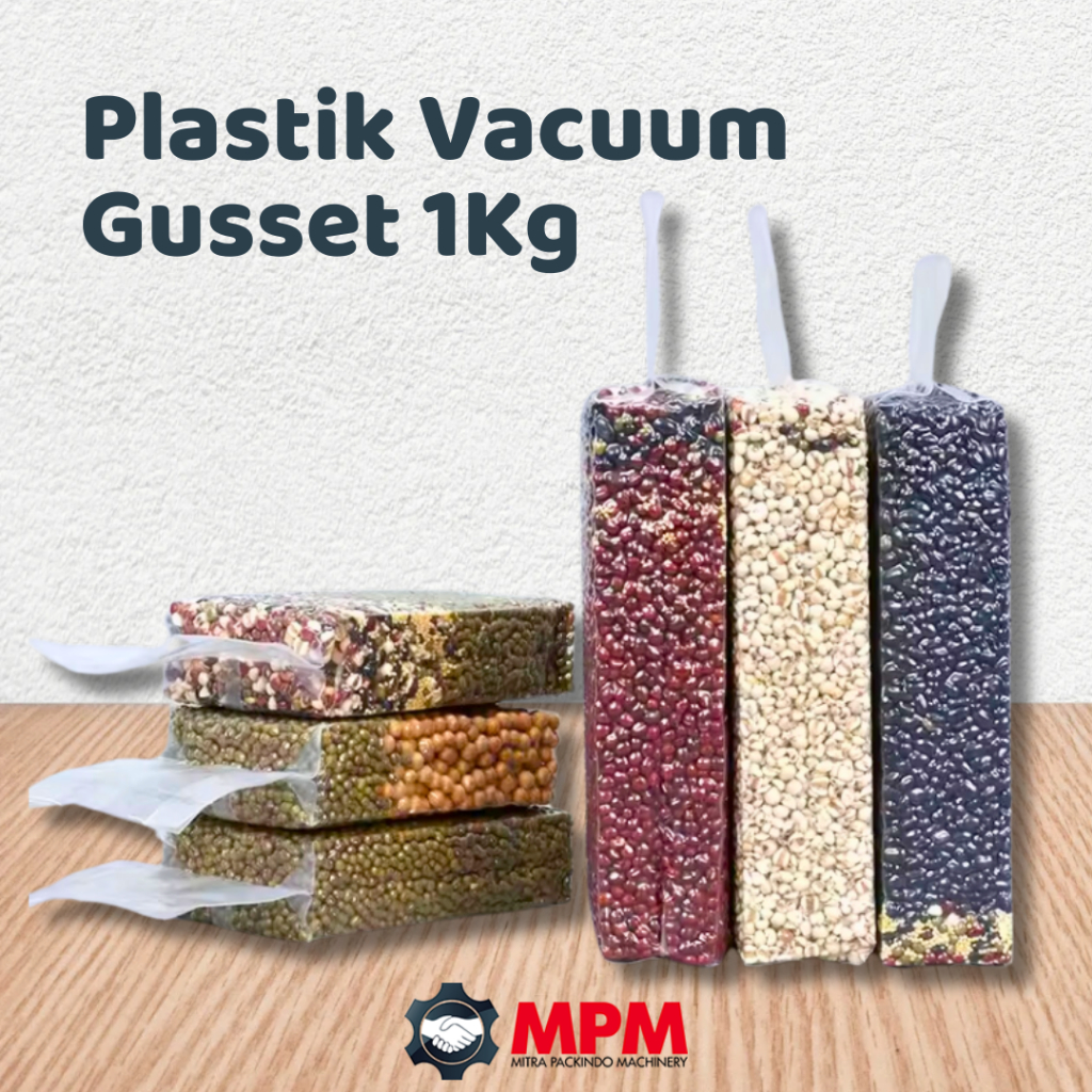 Kantong Kemasan Plastik Vacuum Gusset Nylon Beras / Snack Cemilan / Bubuk