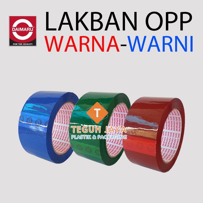 

Lakban Isolasi Selotip OPP Merk Daimaru 48 mm Merah Hijau Biru