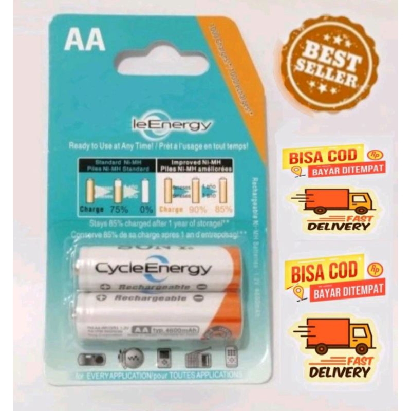 Battery Sony AA Rechargeable Bisa Di Cas Ulang kapasitas 4600Mah Baterai SONY A2/AA