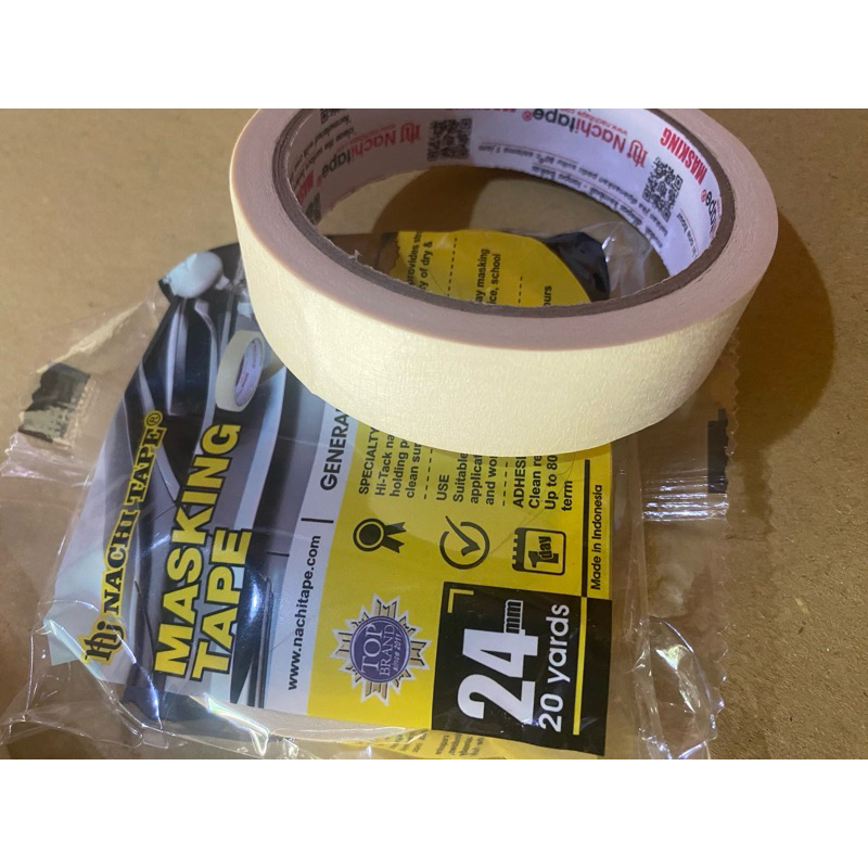 

BISA COD ✔️ masking tape nachi 24mm x 20 yard - isolasi kertas - single tape nachi