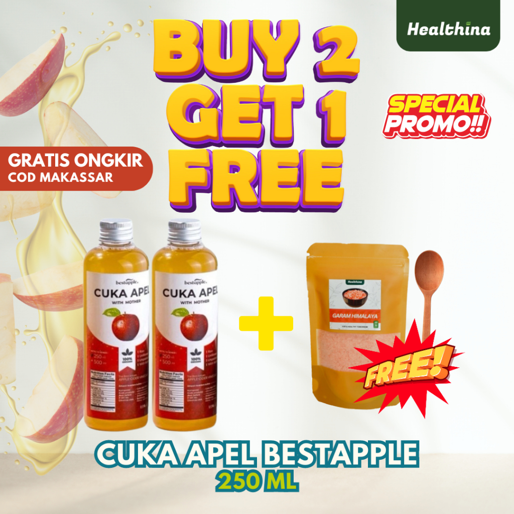 

Buy 2 Cuka Apel Bestapple 250 ML Get 1 Free Garam Himalaya 100 gr + Sendok Kayu | Diet Detoks