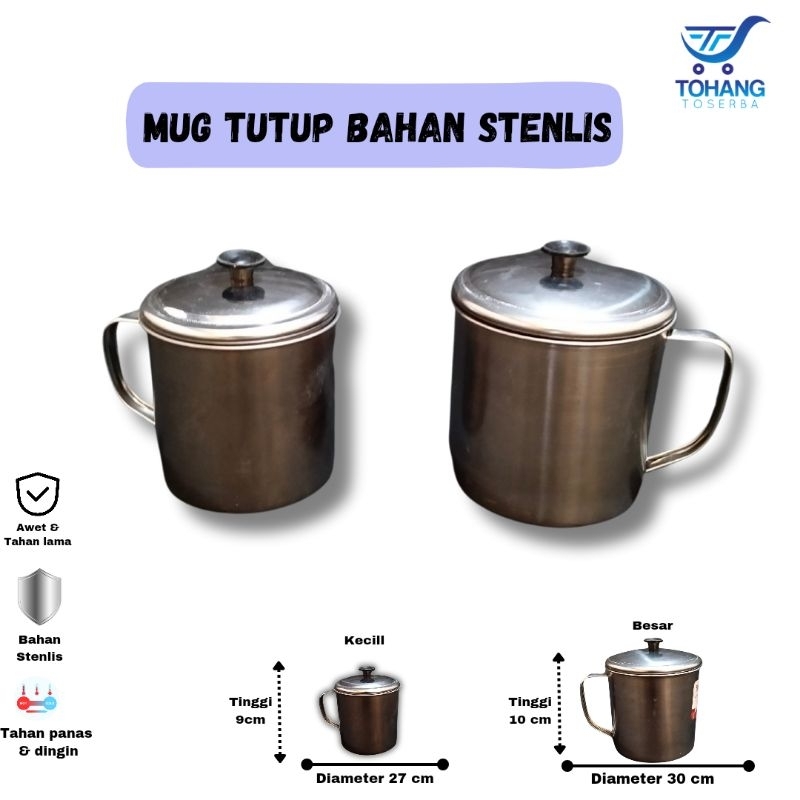Mug tutup stenlis, cangkir tutup stenlis serbaguna