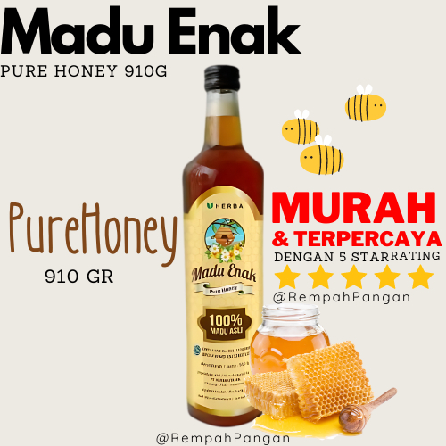 

MADU ENAK 910 gr Pure Honey 100% MADU ASLI