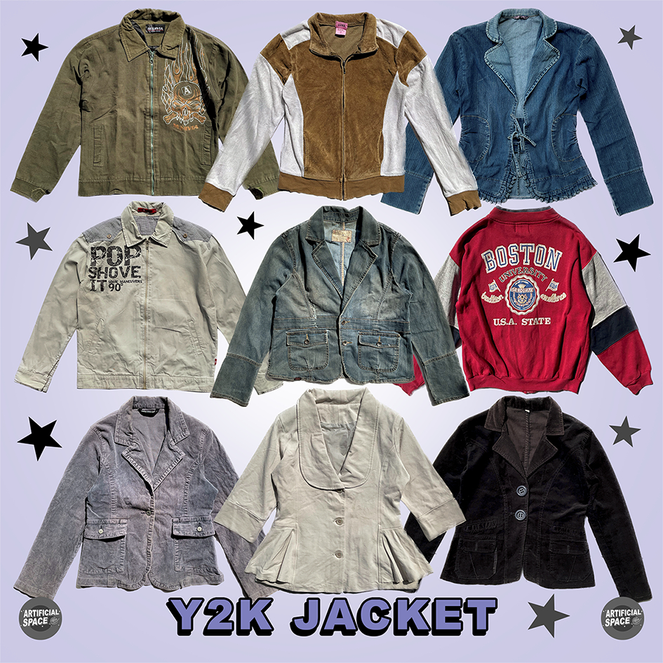 [★UPDATE★] Jacket Y2K Grunge Academia | Jacket Y2K Preloved | Jacket Denim Thrifting | Jacket Cordur