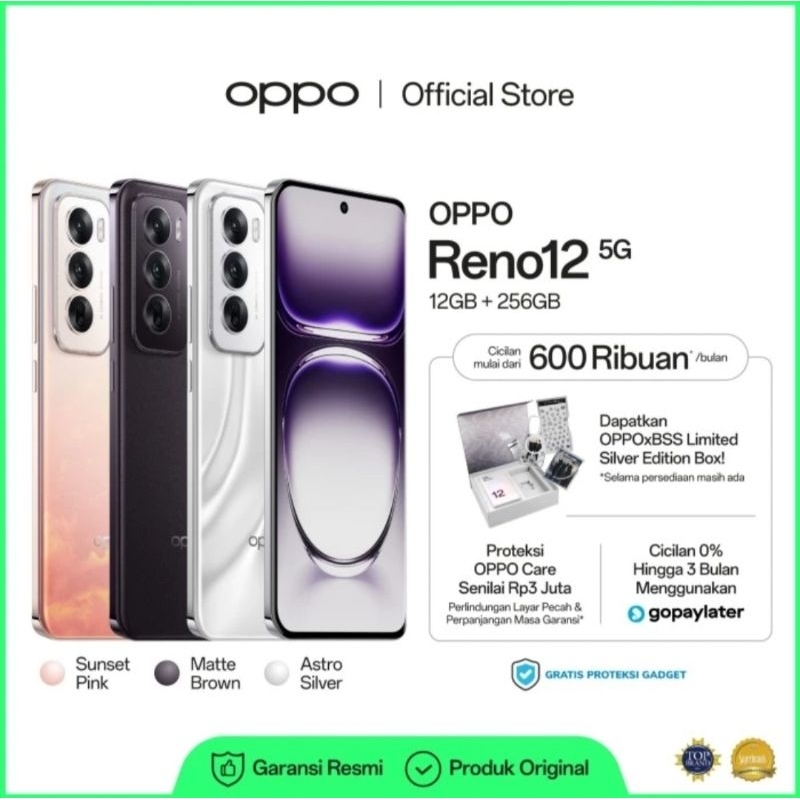 OPPO Reno12 5G 12GB/256GB Smartphone (Garansi Resmi)