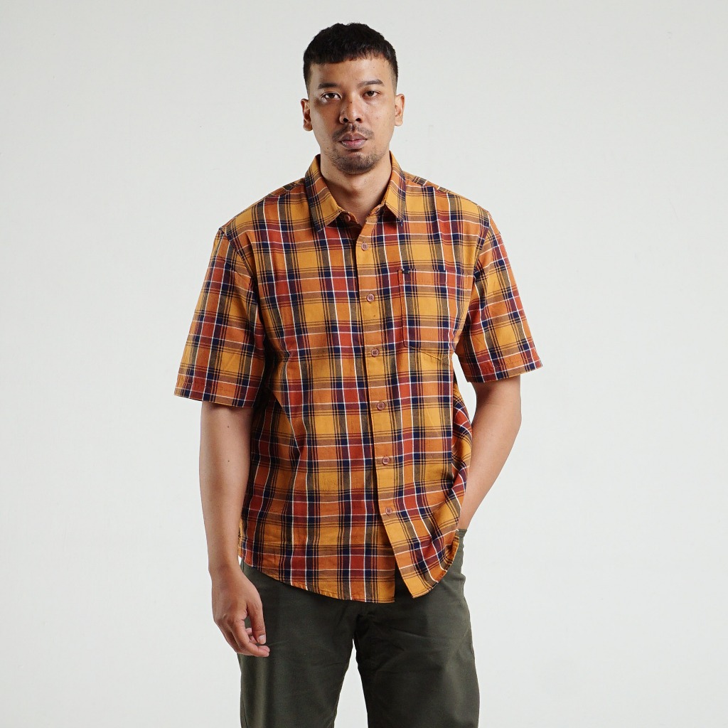 Kemeja MGEE Original - Kemeja Kasual Lengan Pendek Original MGEE Alto CKKR 154 Yellow