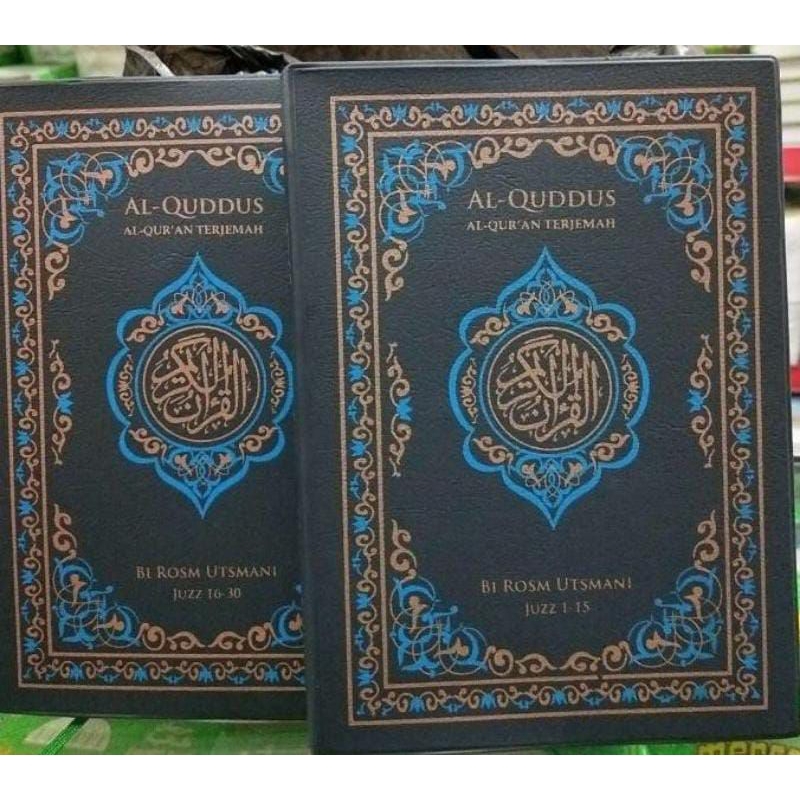Al Quran Al quddus terjemah 2 jilid besar / qur'an kudus rosm ustmani ayat pojok