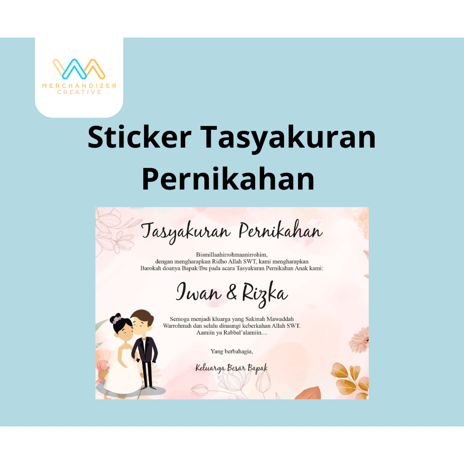 

Cetak Sticker Tasyakuran Pernikahan ukuran 10,5 x 14,8 (A6) - READY Template Desain