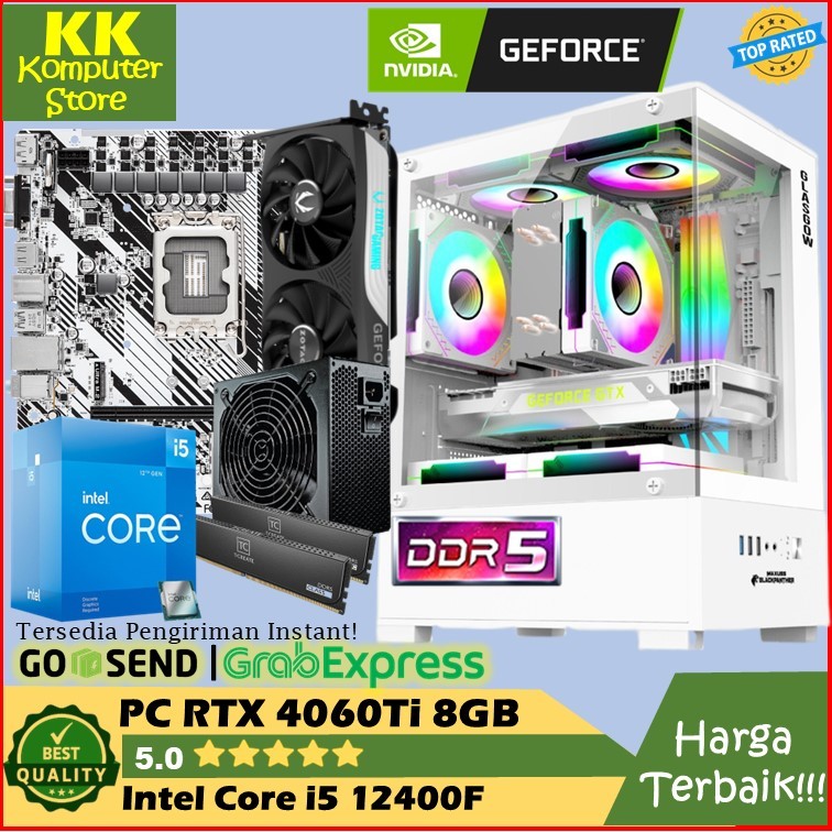 pc gaming rtx 4060 ti 8gb | ram 32gb ddr5 | i5 12400f [ pc rakitan editing i5 12400 | rtx 4060ti 8G]