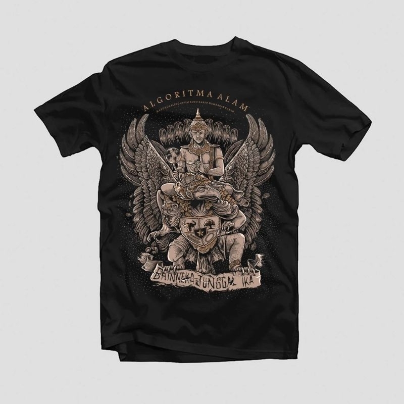 Kaos Algoritma Alam, BHINEKA TUNGGAL IKA/ Kaos Kemerdekaan Indonesia, Pria Wanita FREE STIKER