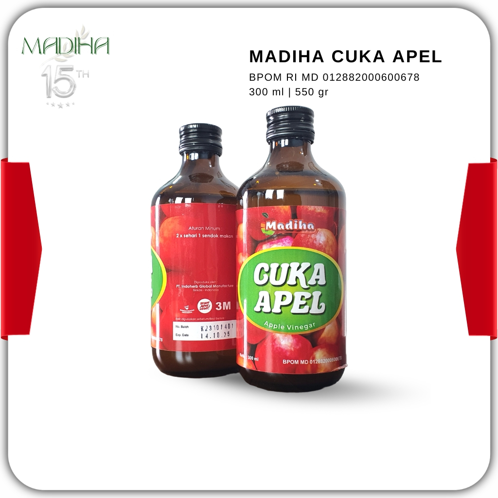 

Madiha Cuka Apel - Apple Vinegar 300 Ml Oiginal BPOM
