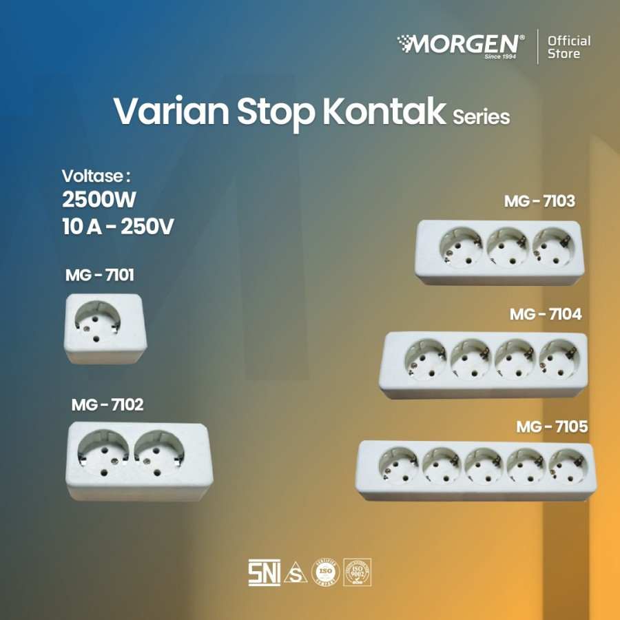 Morgen Stop Kontak MG-7101-05  Lubang Arde
