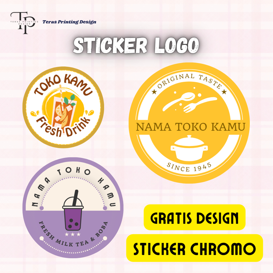

CETAK STIKER CROMO 100rp/ LABEL BULAT / CUTTING KISS CUT/ LABEL MAKANAN / BOTOL MINUMAN / FREE DESIGN
