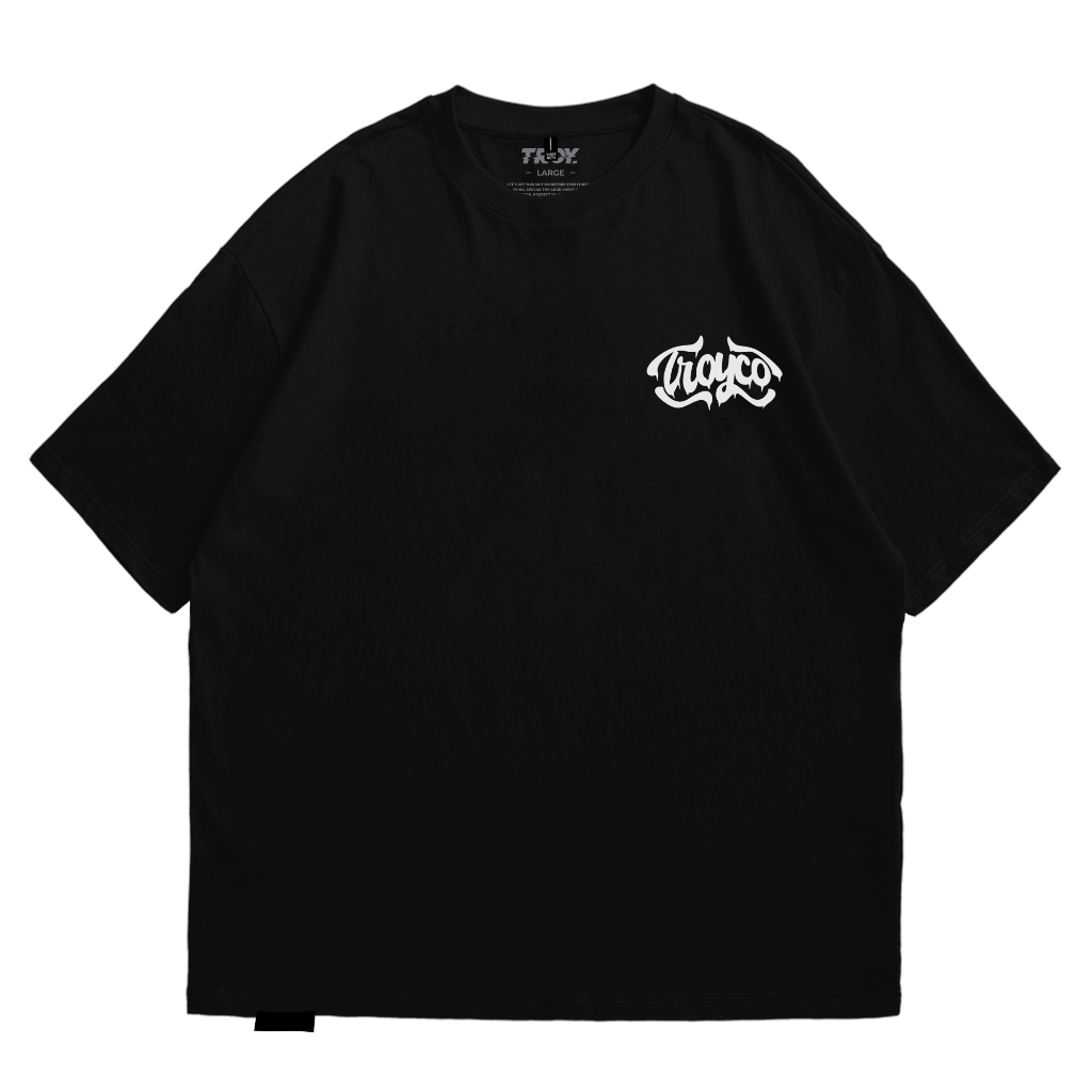 Troy Company Oversize Tshirt Black Stay Busy - Kaos Oversize Hitam Lengan Pendek OVD 2228