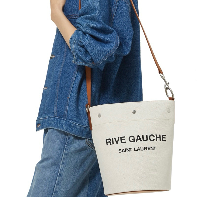 Original Saint Laurent YSL Medium Rive Gauche Bucket Bag