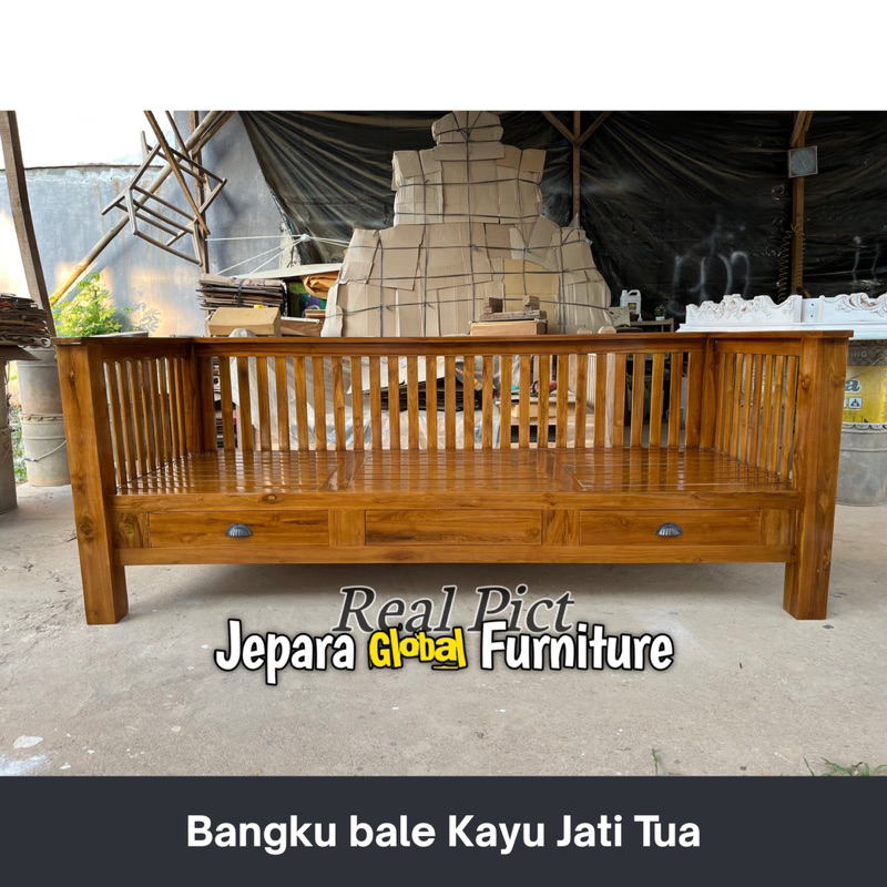 REAL PICT  Bangku Bale Bale Jati minimalis jati - Daybed minimalis Jati - bangku Jati - bangku jati 