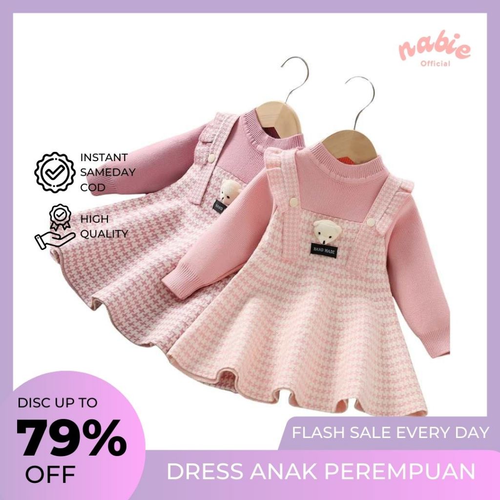 1 - 2 tahun | Dress anak korea perempuan SH | import premium baju korea | Dress anak korea perempuan