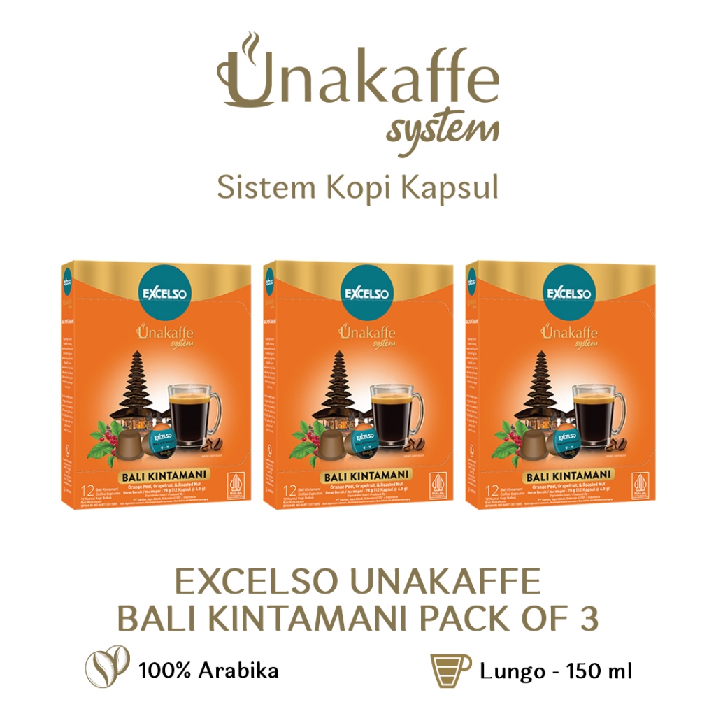 

Excelso Unakaffe Bali Kintamani Pack Of 3