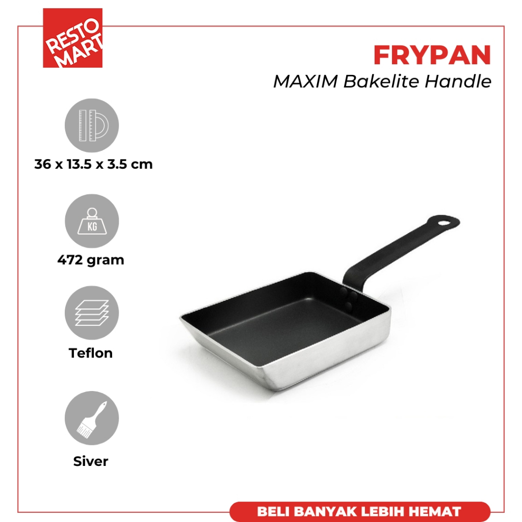 Wajan Penggoreng Telur 18 cm / Egg Pan Maxim Pro 7" MAXIM Teflon (1091698)(F8)