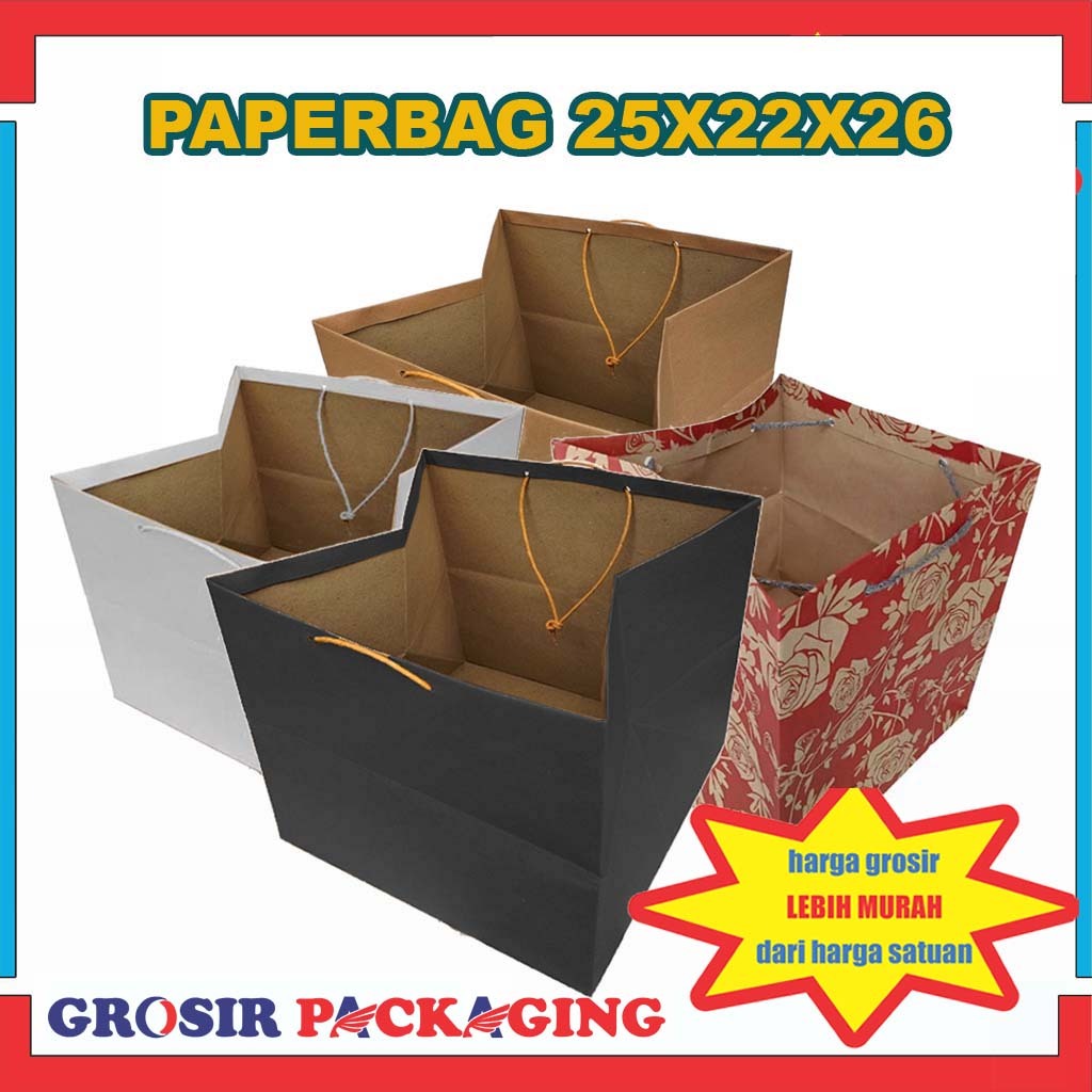 

(PAKET 20 LUSIN) Paperbag 25x22x26 Cm/ Tas Kado/ Tas Souvenir/ Tas Paperbag