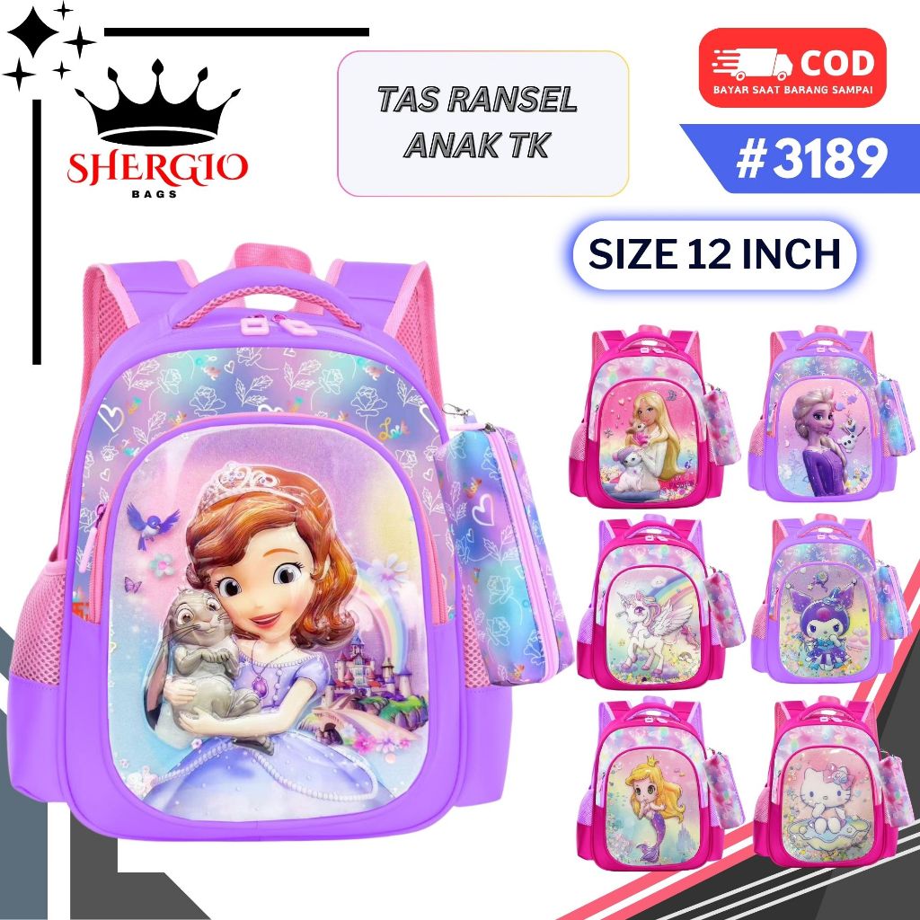 Tas Ransel Anak Sekolah TK / Paud Perempuan GIOBAGS Untuk Perempuan TK / PAUD 3189