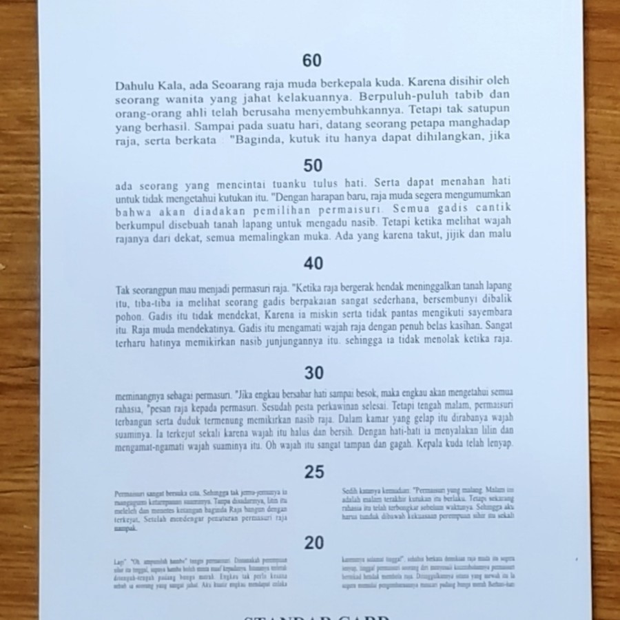 JAEGER KARTU BACA READING CHART PERIKSA MATA - KARTU JAEGER