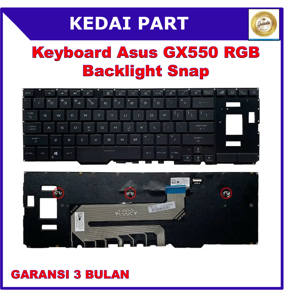 Keyboard Asus ROG Zephyrus Duo 15 GX550 GX550L GX550LWS GX550LXS RGB Backlight Snap